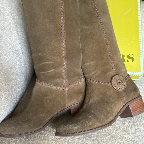 Brown leather suede boots from Jack Rogers. Riding boot style. - Picture 3 of 6